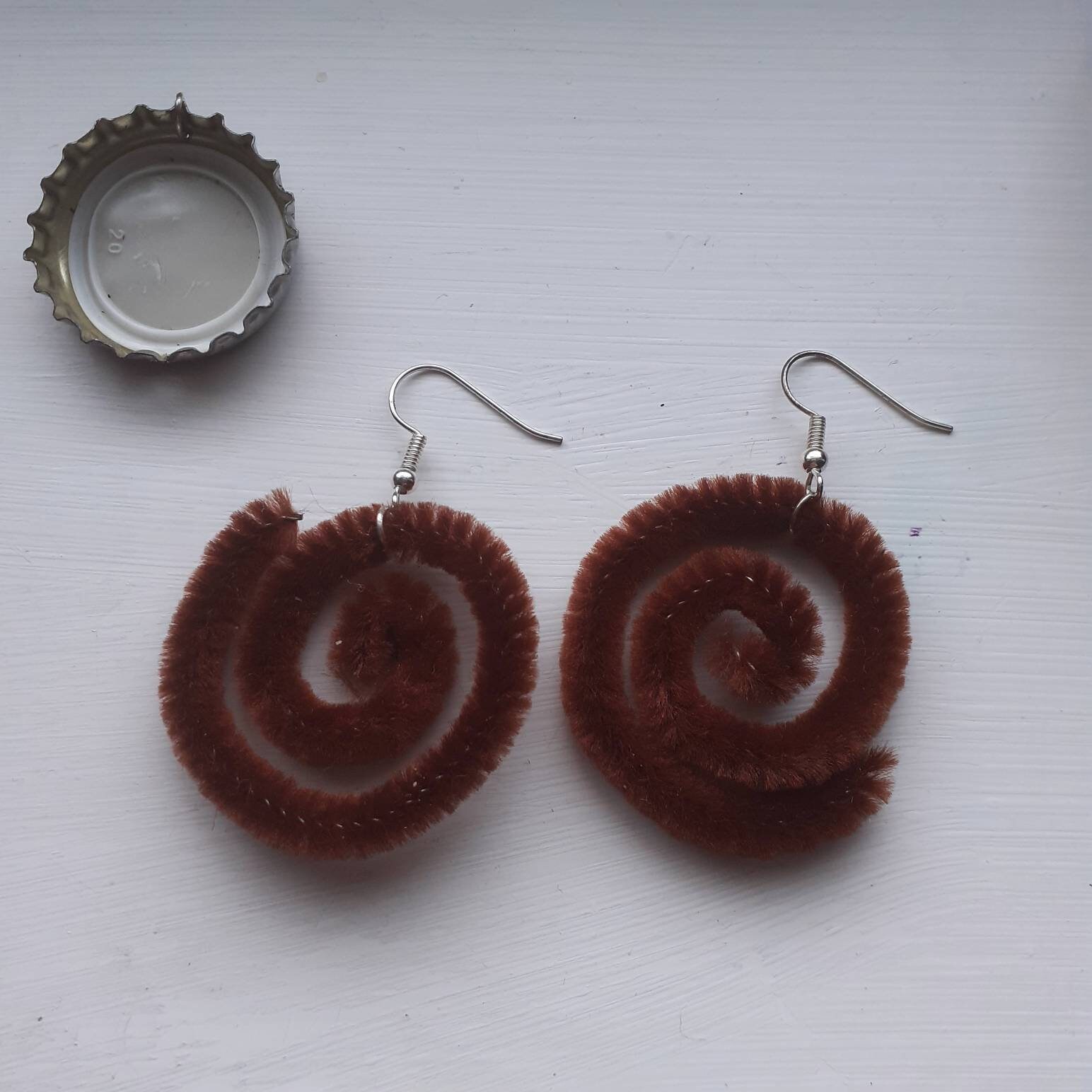 Pipecleaner Spiral Earrings Pipe Cleaner Kitsch Statement Etsy