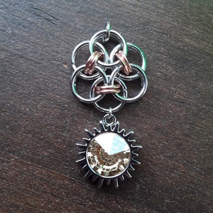 Celtic Flower Pendant with Swarovski Sun Charm