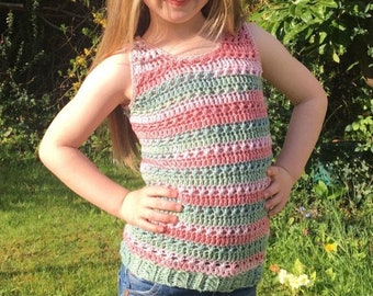 Summertime Twist child tank top/vest Crochet pattern