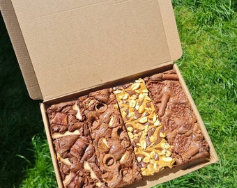 Fudgy Letterbox Brownies | Mixed Flavour Brownies | Brownie Gift | Peanut Butter, Cookies and Cream | Chocolate Gift For Him | For Her