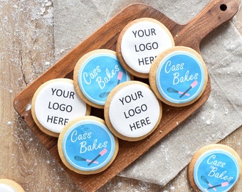 Branded Biscuits | Corporate or Event Party Favours | Custom Image Vanilla Biscuits | Individually Wrapped | Your Image Here Cookies |