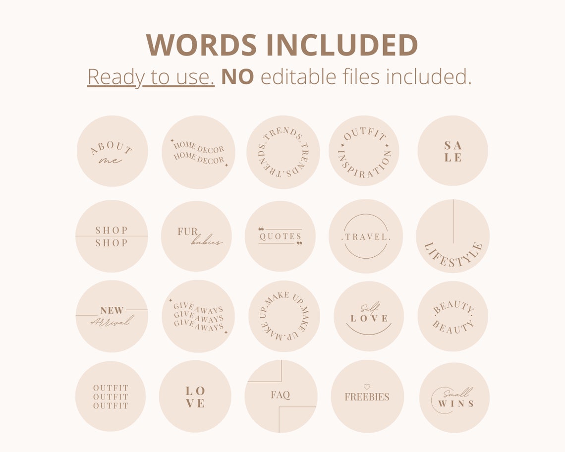 Beige Instagram Highlight Covers Minimalist Instagram Stories Etsy