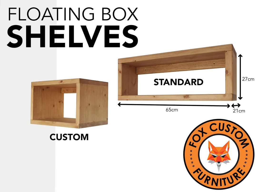 Floating Shelves Wall Box Shelves Solid Pine Wood Rustic Etsy UK