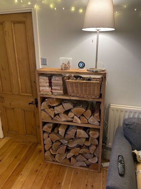 Rustic Log Storage Uk LOG STORE Handmade Log Store Rustic Farmhouse Style Real Wood Kindling ...
