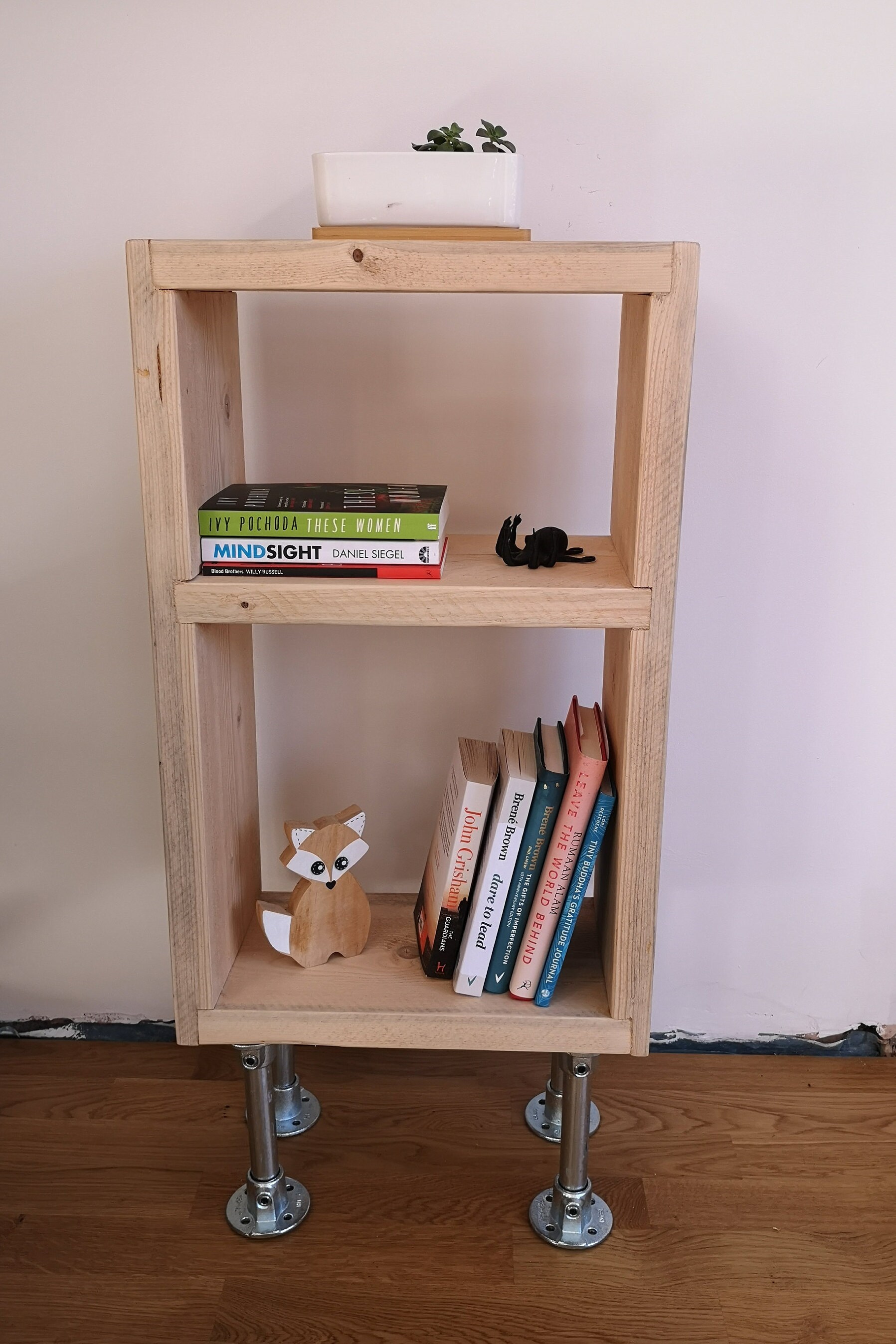 Small Bookcase Bedside Side Table Night Stand Reclaimed Etsy