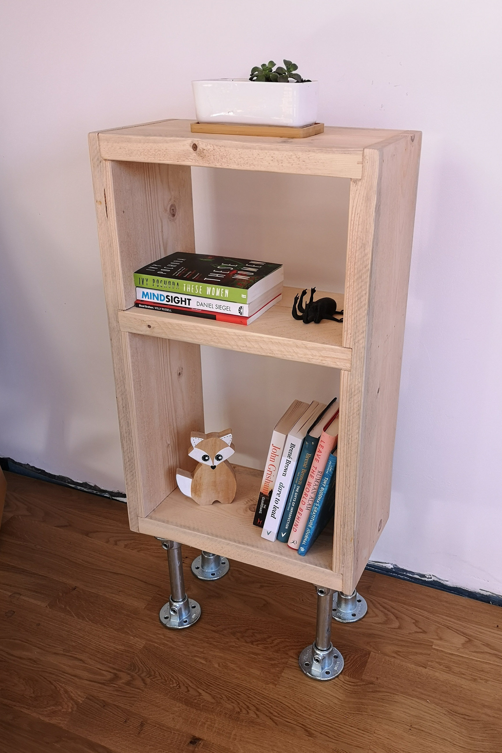 Small Bookcase Bedside Side Table Night Stand Reclaimed Etsy