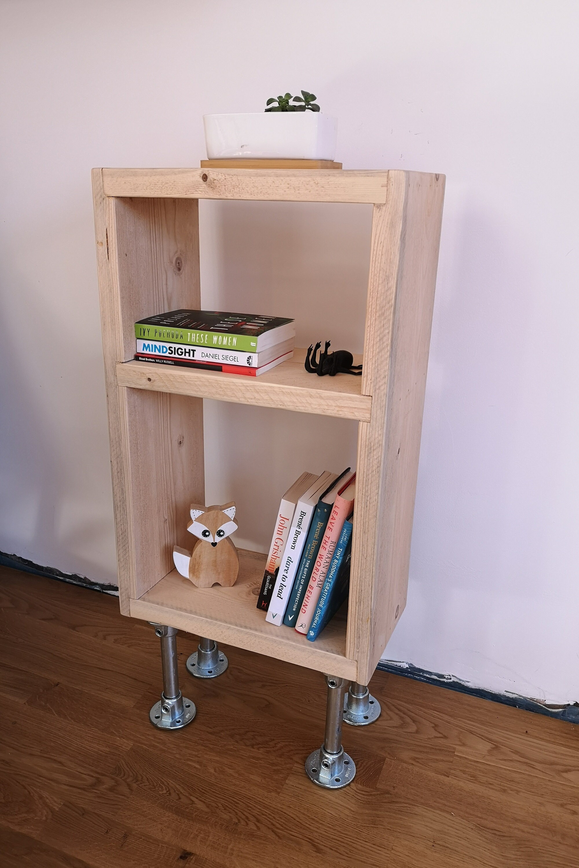 Small Bookcase Bedside Side Table Night Stand Reclaimed Etsy