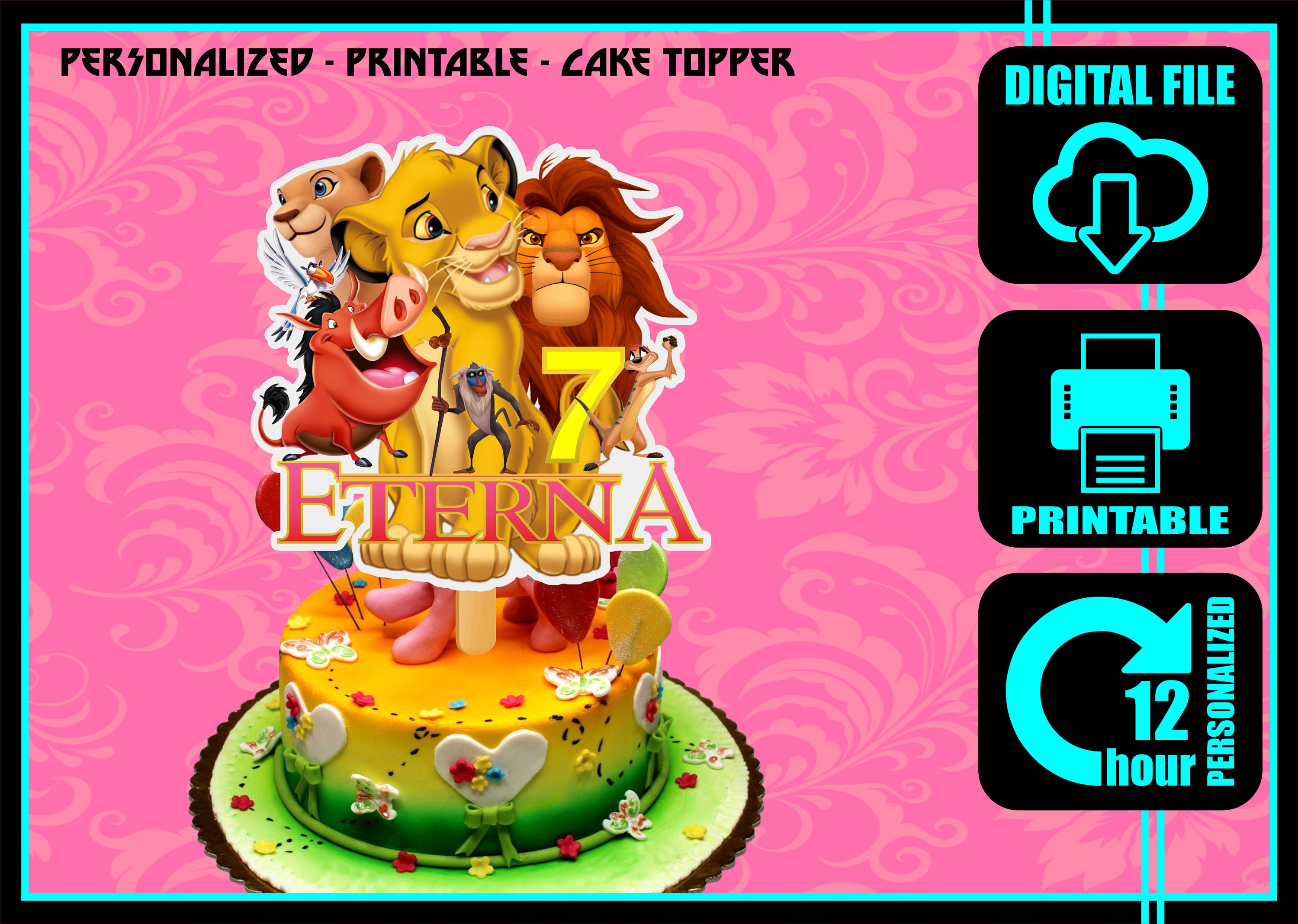 Lion King Cake Topper Custom Lion Guard Cake Topper Lion Etsy New Zealand