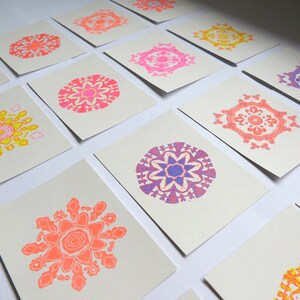 Cartes postales imprimées Risograph A6 | Ensemble de 8 | Impression mordante d’écorce de bouleau
