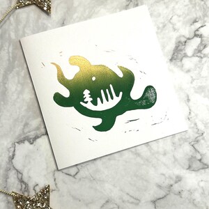 Turtle Island - Cartes de vœux imprimées linogravées