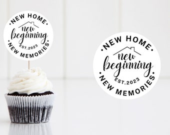 Housewarming Cupcake Toppers, New Home Cupcake Toppers, Housewarming Party Decorations, Housewarming Gift