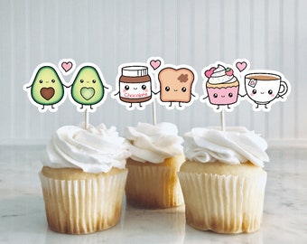 Kawaii Cupcake Toppers, Kawaii Decorations For Party