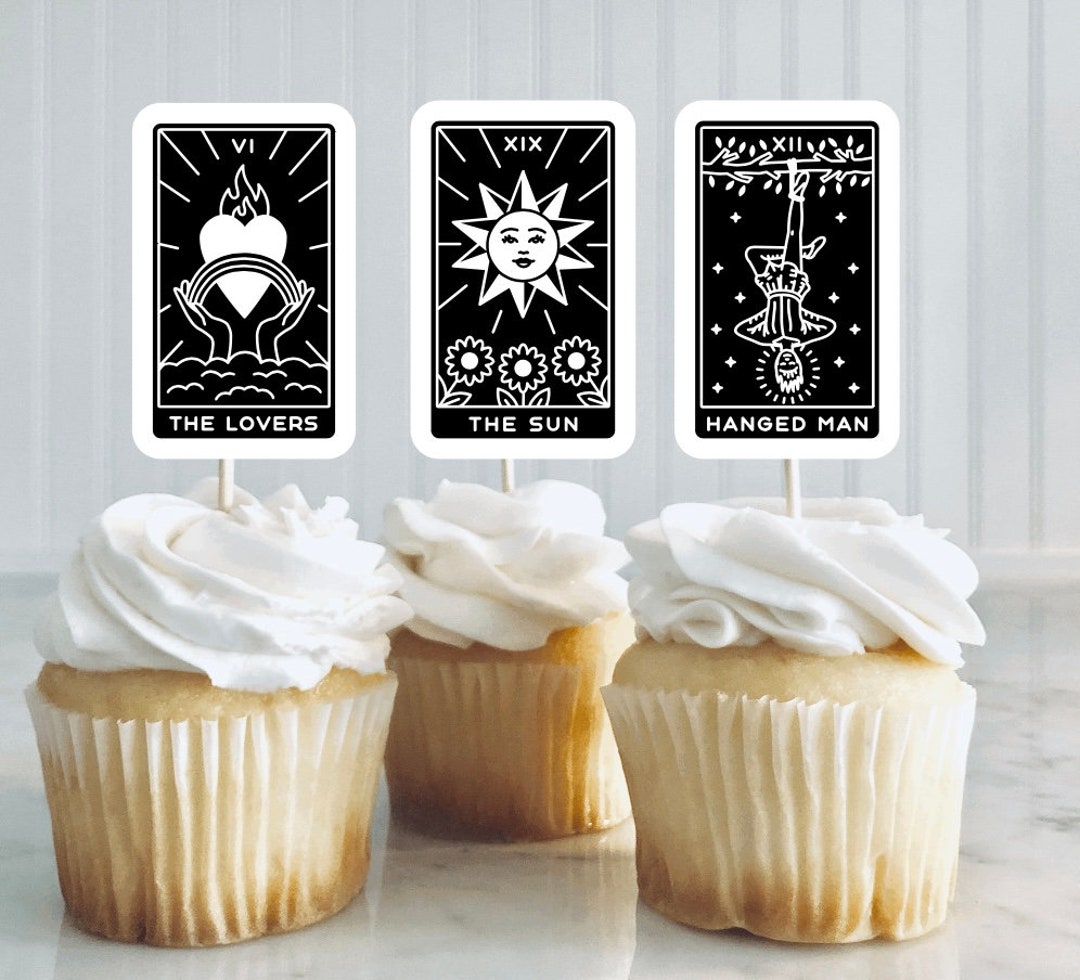 Tarot Cards, Tarot Card Cupcake Toppers, Tarot Card Birthday, Halloween