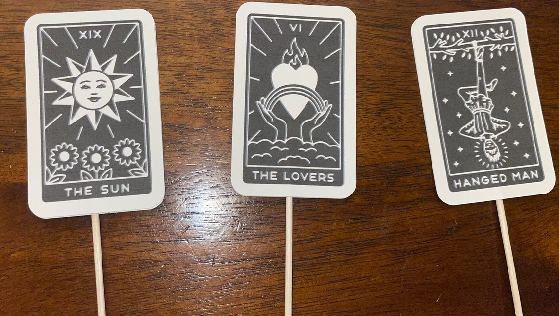 Tarot Cards Tarot Card Cupcake Toppers Tarot Card Birthday Etsy