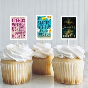 Colleen Hoover Cupcake Toppers, Colleen Hoover, COHO, It Ends With Us, Bookclub Cupcake Toppers, Bookclub, Cupcake Toppers