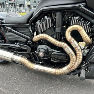 Custom Handmade Art Exhaust 2 into 1 Fits HARLEY DAVIDSON VROD