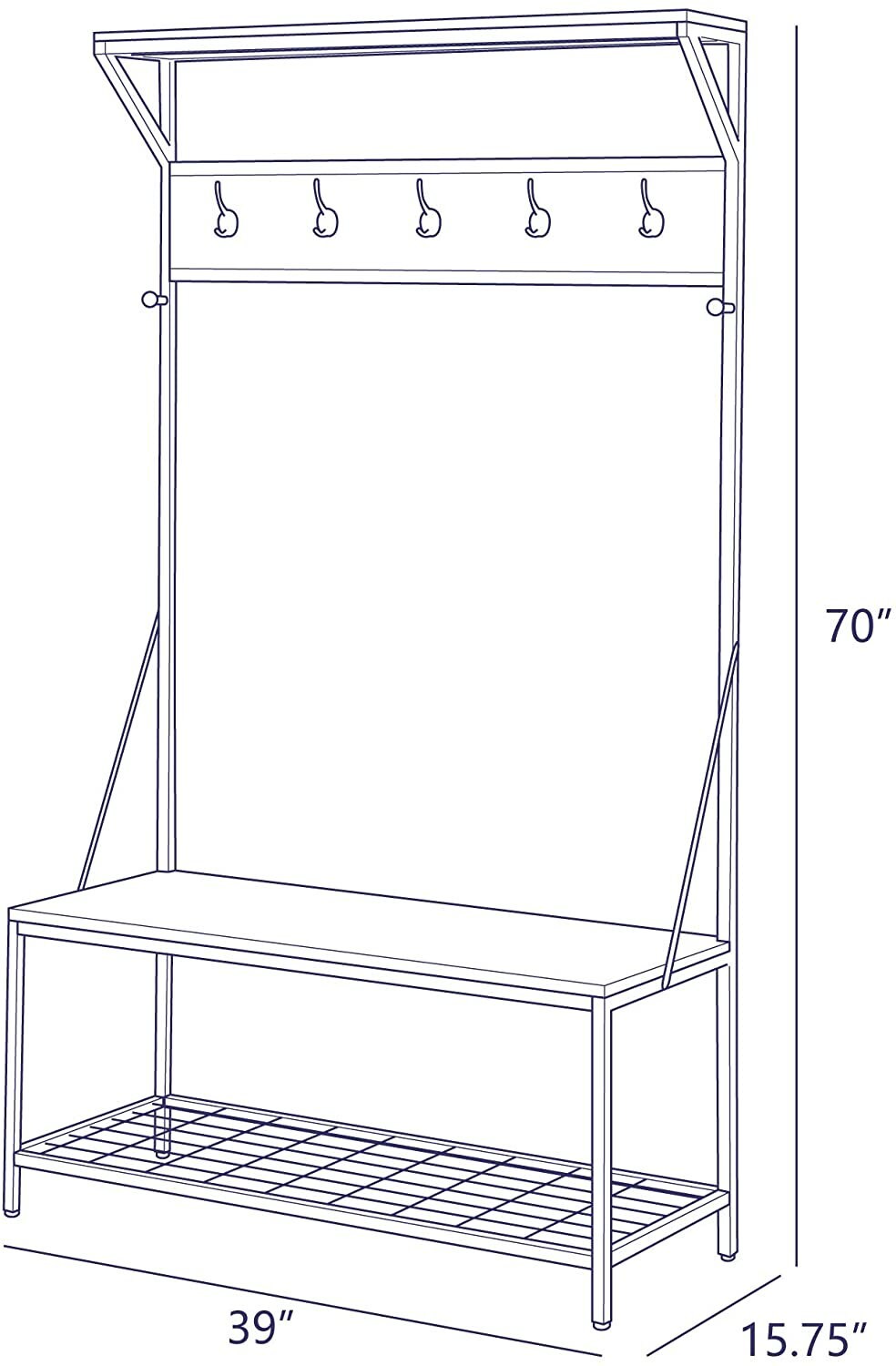 Árbol de la sala industrial para entrada rack de madera y | Etsy
