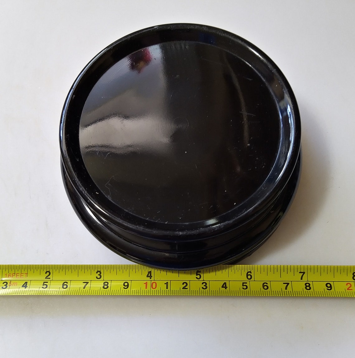 Vase Stand Vintage Black Glass Display Stand Etsy