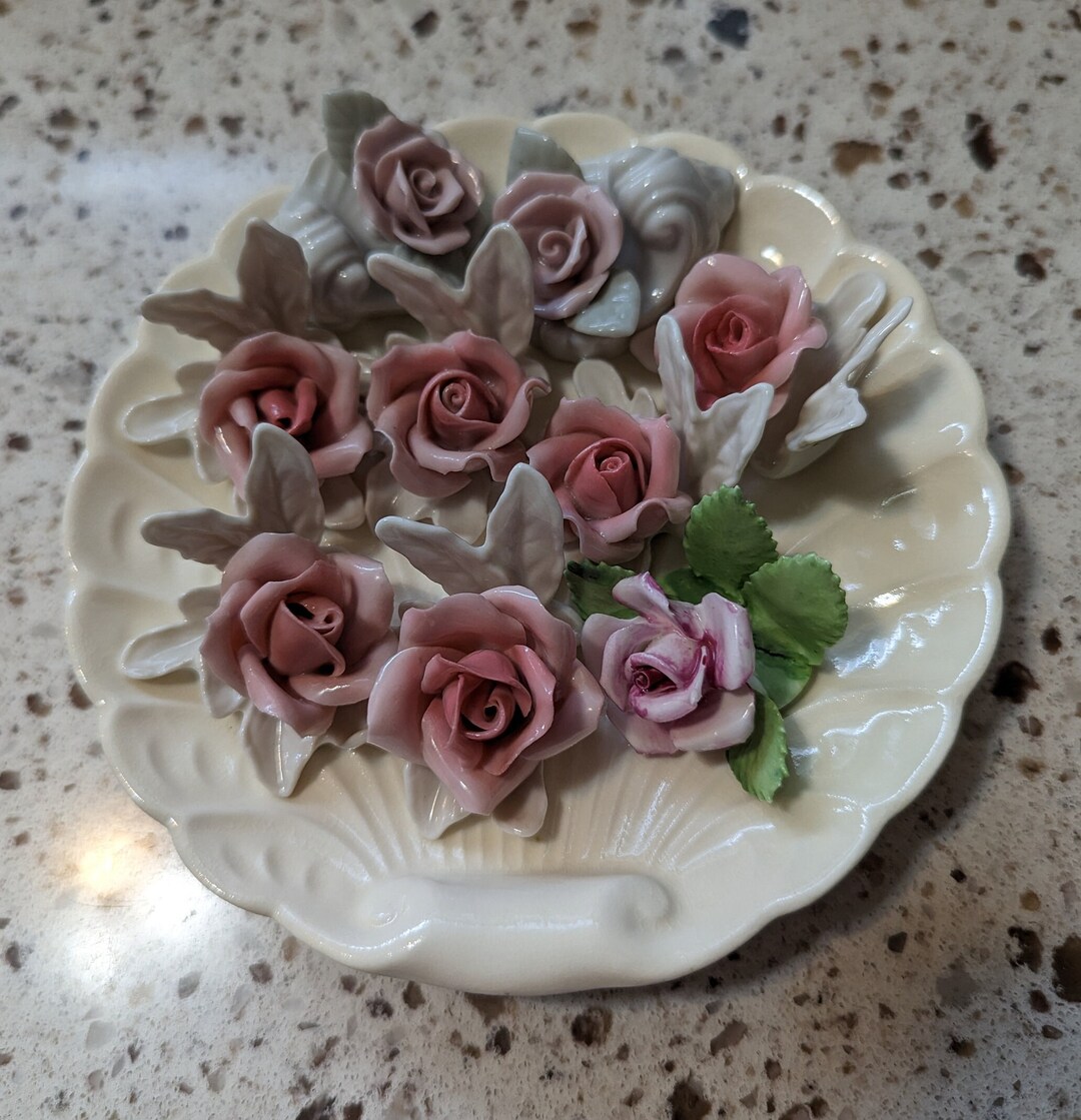 Vintage Assorted Floral Place Card Holders and Plate Etsy