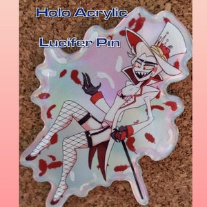 Lucifer lingerie holographic pin hazbin hotel