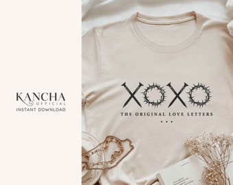 XOXO de originele liefdesbrieven svg, paaschristelijke svg, doornenkroon katholieke svg, INSTANT DOWNLOAD voor cricut ontwerpruimte