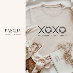 XOXO las cartas de amor originales SVG, Pascua cristiana SVG, Corona de espinas católica SVG, DESCARGA INSTANTÁNEA para Cricut Design Space