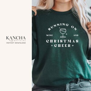 Hardlopen op wijn en kerstsfeer svg, grappige kerstmis svg, merry christmas svg, INSTANT DOWNLOAD voor cricut ontwerpruimte silhouette cameo
