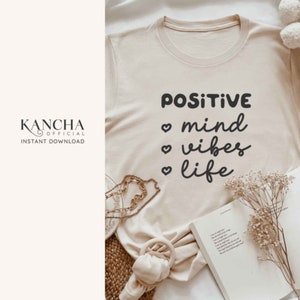 Esprit positif vibes life svg, svg bonnes vibrations, ondes positives svg inspiration svg TÉLÉCHARGEMENT IMMÉDIAT pour camée silhouette espace design cricut