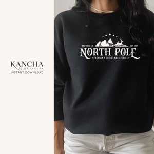 Polo norte svg, north pole brewing co svg, navidad svg, reno svg, santa svg, DESCARGA INSTANTÁNEA para cricut design space silueta Cameo