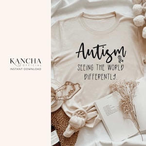 Autism seeing the world differently svg autism awareness shirt for autism mom svg autism teacher gift for her cricut sihoulette svg png file