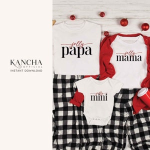 Pacchetto svg di Natale in famiglia, allegro mamma svg, allegro papà svg, allegro mini svg, DOWNLOAD IMMEDIATO per Cricut Design Space Silhouette Cameo