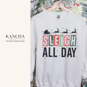 Slee de hele dag svg merry christmas shirt cadeau voor kerst svg kerstman gesneden bestand INSTANT DOWNLOAD voor cricut svg silhouet png sublimatie