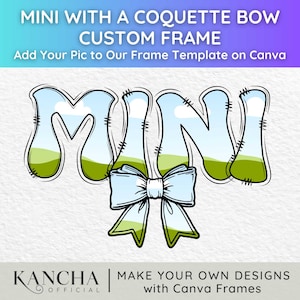 Plantilla MINI Canva personalizable para camiseta de bebé Diseño de lazo coqueto Camiseta para el Día de la Madre Regalo de Acción de Gracias para Navidad Descarga digital