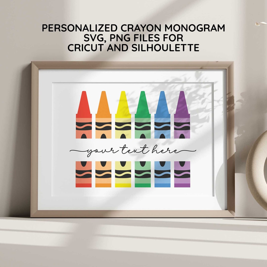 Monogram Svg Teacher Personalized Name Teacher Split Crayon Monogram ...