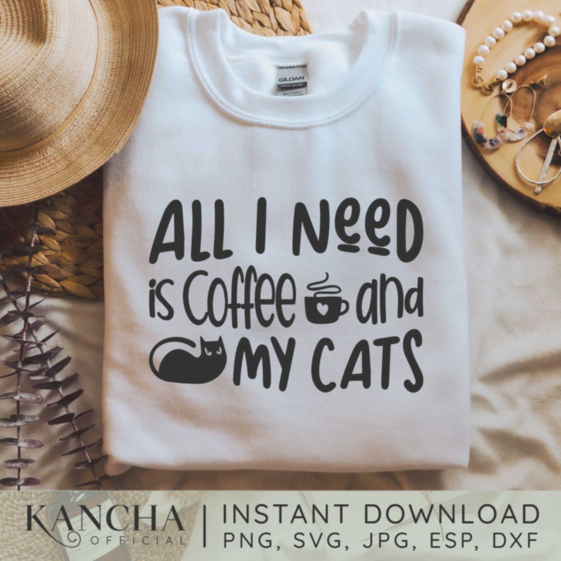 All I Need Is Coffee and My Cats Svg Cat Mother Shirt Svg | Etsy
