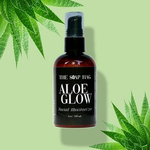 Aloe Glow Facial Moisturizer | Vegan Natural Skin Care | 4oz Pump Bottle