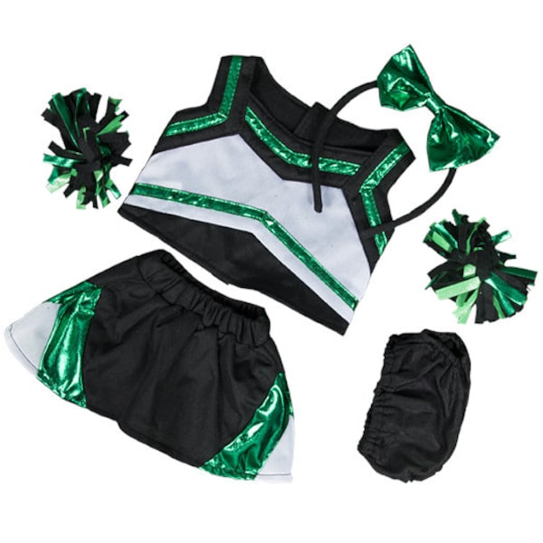 14-16 in Metallic Green & Black Cheerleading Outfit Fits 14-16 in Plushy Friend, 16 in Plushy Clothing