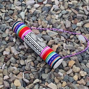 Shipibo Rainstick with Kené Pattern Design | Traditional Handmade Instrument for Therapy Healing and Ceremonies | Rain Stick Healing - 30 cm