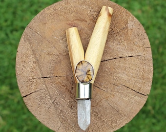 Palo Santo Kuripe Self Applicator: Peruvian Turquoise, Aya Vine & Clear Quartz