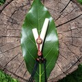 KURIPE NECKLACE made of Llama Bone with an Aya Vine Piece and a Peruvian Turquoise cabochon