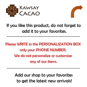 Puede incluir: El logotipo de KAWSAY CACAO se muestra en la parte superior izquierda, con un dise&ntilde;o de vaina de cacao marr&oacute;n. La imagen incluye texto que dice: "Si te gusta este producto, no olvides agregarlo a tus favoritos" y "&iexcl;Agrega nuestra tienda a tus favoritos para obtener las &uacute;ltimas novedades!"