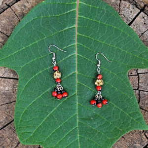 Shipibo Earrings with Aya Vine Pieces | MYSTICAL AYA | Jewelry for Ceremonies and Protection | Handmade by Shipibo Women from Pucallpa, Peru