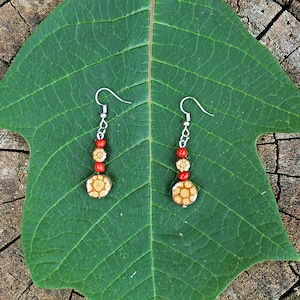 Shipibo Earrings with Aya Vine Pieces | MYSTICAL AYA | Jewelry for Ceremonies and Protection | Handmade by Shipibo Women from Pucallpa, Peru