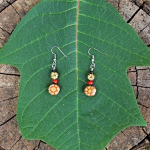 Shipibo Earrings with Aya Vine Pieces | MYSTICAL AYA | Jewelry for Ceremonies and Protection | Handmade by Shipibo Women from Pucallpa, Peru