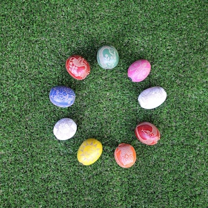 Coloured Shamanic Egg-Shaped Rattle~Shaker | Small-Sized Traditional Shipibo Rattle | Handmade by Shipibo People from Pucallpa - Peru