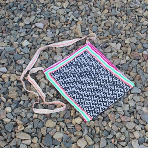Kené Pattern Shipibo Medicine Tote Bag | Sacred Shipibo Geometry | Handembroidered with Healing Icaros by Shipibo Women from Pucallpa-Peru