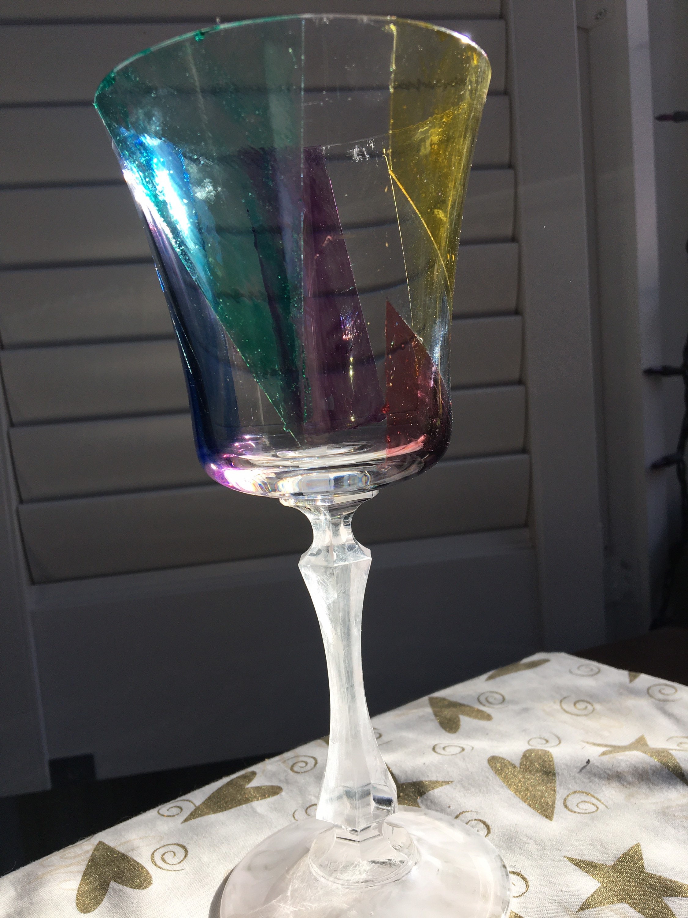 Stained Glass Wine Glass Etsy