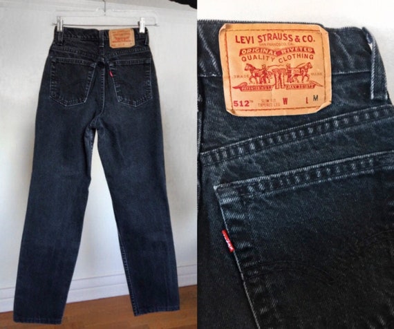 Size 23 Vintage Black Levis 512 High Waisted Denim
