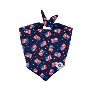American Flag Tie-On Dog Bandana