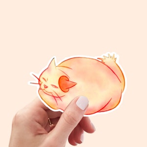 autocollant amoureux des chats | Ghibli Fan Art Muta ! | Fan art inspiré du retour de chat | Chat du Studio Ghibli | Décalcomanies en vinyle découpées à la main
